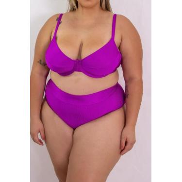 Imagem de Biquini plus size cintura alta hot paint meia taça premium - LALI BEAC