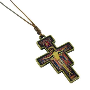 Imagem de Colar Cordão Crucifixo São Damião Resinado - FORNECEDOR 1