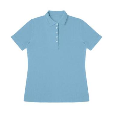 Imagem de Polo Feminina Piquet Básica Select Azul, GG, Azul