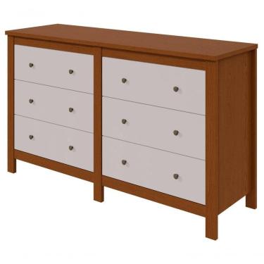 Imagem de Comoda Horizontal Maggiore 6 Gavetas Frassino/off White