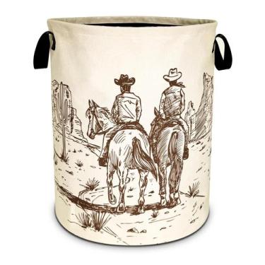 Imagem de Cesto de roupa suja NUTAINLA Western Cowboy Desert Horse 48x42cm