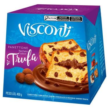 Imagem de Panettone Visconti Gotas de Chocolate Recheio Sabor Trufa 450g