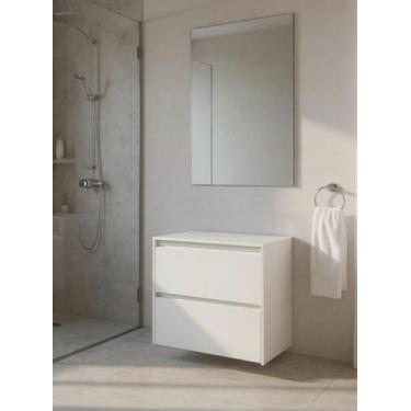 Imagem de Gabinete para Banheiro com Espelho 60cm Mdf Branco Dubai - On Móveis