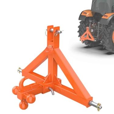 Imagem de Bola de reboque resistente de 3 pontos de engate rápido de 5 cm e substituição de acessório de barra de tração para tratores Kubota, John Deere categoria 1 laranja Mixizap
