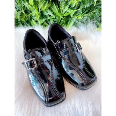 Imagem de Sapato Social Infantil Preto Verniz Masculino Pajem - Conforto e Estil