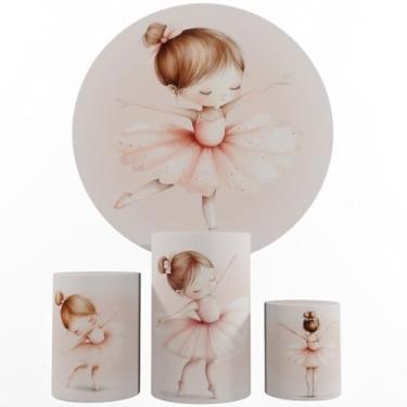 Imagem de Kit Decoração Festa, Painel Bailarina + Trio Capas De Cilindros (Color 06)