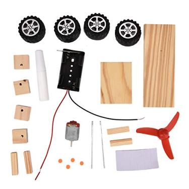 Imagem de ZJchao Kit de Motor Elétrico para Carro, Kits de Artesanato de Motor DC Feito à Mão para Energia Eólica de Madeira DIY Com Fácil Montagem e Desmontagem para Circuito e Conhecimento Científico