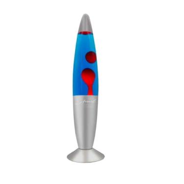Imagem de Luminaria Lava Lamp Abajur De Mesa Decorativa Bicolor 220V 34cm (Azul E Vermelha)