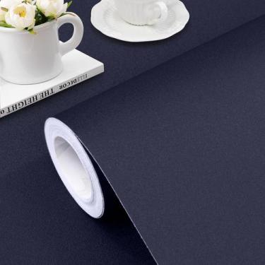 Imagem de Papel de parede Jeweluck Navy Peel and Stick 40 cm x 10 m de vinil