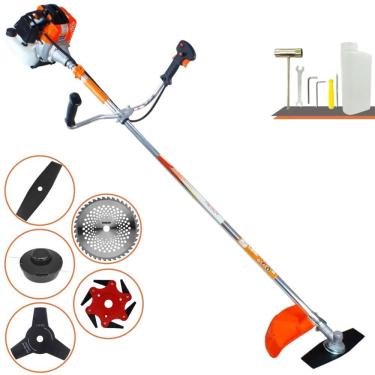 Imagem de Máquina de Cortar Grama À Gasolina Vulcan VR430-S 2 Tempos 43cc 1,7HP 10.000rpm Roçadeira  Completa Multifuncional Com 5 Opções de Cortes