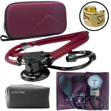 Imagem de Kit Esteto Black Aparelho Pressao Premium Esfigmomanometro - P.A MED, 