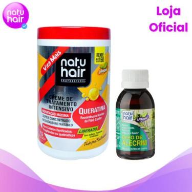 Imagem de Kit Creme de Tratamento Queratina 1kg Óleo de Alecrim 60ml - Natuhair 