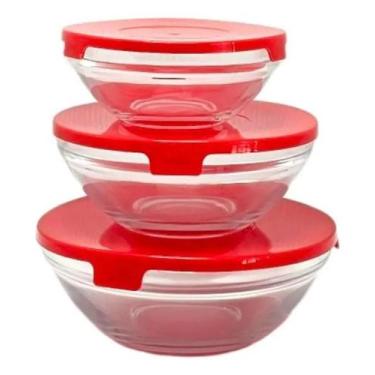 Imagem de Potes de Vidro com Tampa - 3 peças (200ml/400ml/500ml) - PRATICASA