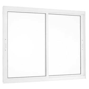 Imagem de Janela de Aluminio de Correr 100x120cm 2 Folhas Duplas Topsul Esquadrisul Preto