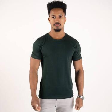 Imagem de Camiseta Básica Masculina Versatiold Algodão Egípcio, P, Verde militar