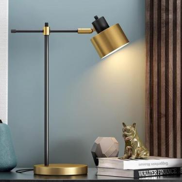 Imagem de Candeeiro de mesa OYEARS 22.2" LED Metal Gold Matte Black