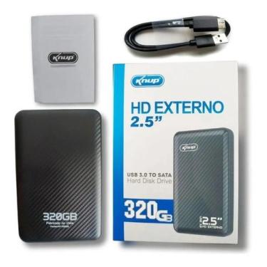 Imagem de Hd Externo 320Gb Portátil Usb 3.0 Para Ps4 Ps5 Xbox Pc Novo - Knup