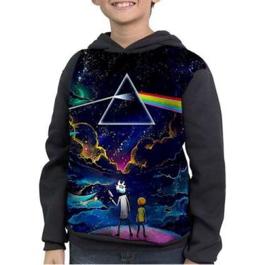 Imagem de Casaco Moletom Infantil Rick And Morty Pink Floyd - smoke, Preto, 1