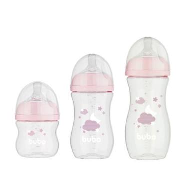 Imagem de Kit Mamadeira Easy Flow 120/270/330ml Nuvem Rosa - Buba