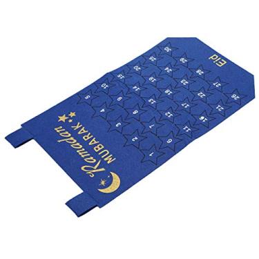 Imagem de Acouto Calendário de Contagem Regressiva do Ramadã Calendário Mubarak Infantil Tecido Suspenso Exibição de Data de Contagem Regressiva Decoração do Ramadã Decorações de Mubarak Parede de Casa - Casa e Cozinha/Decoração Sazonal/ (Azul)