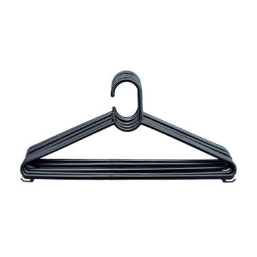 Imagem de Cabide Adulto Preto Kit 100 Cabides Reforçados Organizar Roupas(Kit com 50 Cabides)