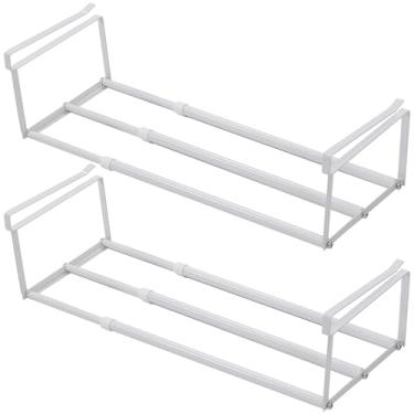 Imagem de Ihomepark Organizador expansível, sapateira de metal ajustável para armários e entradas, prateleira embaixo do armário para armazenamento de sapatos ou roupas, pacote com 2