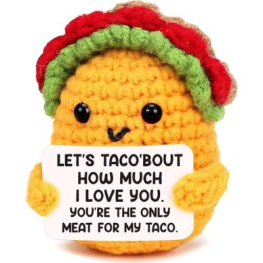 Imagem de Presente divertido de taco de crochê - Presente romântico feito à mão para namorado, namorada, marido ou esposa - Presentes fofos de Dia dos Namorados, Aniversário e Aniversário