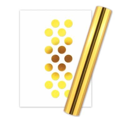 Imagem de Folha ativada por calor, rolo de folha quente ativado por calor, folhas de transferência de folha para uso em scrapbooking com canetas e adesivos/cola 16,4 pés x 15 cm (ouro)