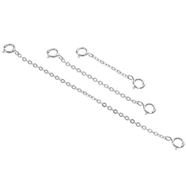 Imagem de 3 correntes extensoras para pulseiras, colares, bijuterias, durável, para tornozeleiras, acabamento de alto brilho