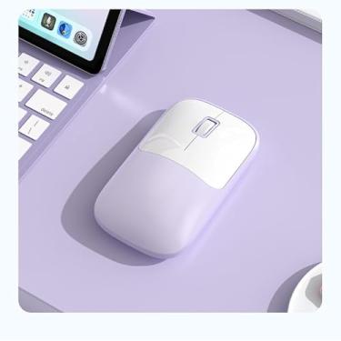 Imagem de Mouse sem fio alimentado por bateria mouse de computador portátil para PC, laptop, Windows baterias para destros não incluídas roxo