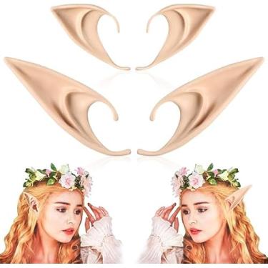 Imagem de Brincos femininos elegantes com orelhas de elfo de fada adequados para uso diário, dança e festa, 2 sizes/2 pieces, Silicone, Sem pedra preciosa