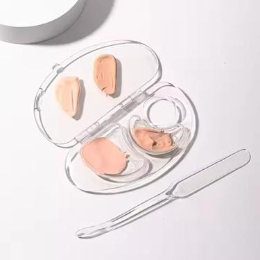 Imagem de Paleta de base líquida, dobrável, acrílico, portátil, maquiagem, prato, maquiagem, base, pá, raspador