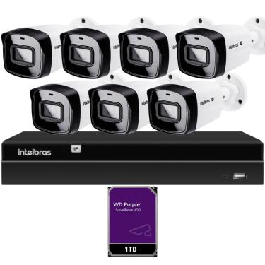 Imagem de Kit CFTV 7 Câmeras IP Intelbras NVD 1408P HD 1TB Purple