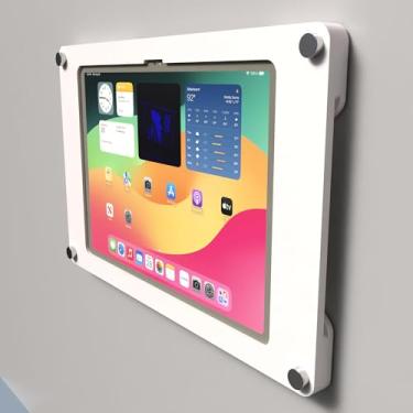 Imagem de TABcare Suporte de parede acrílico flutuante sem moldura com suporte de metal para iPad Tablet (branco, iPad 10/11)