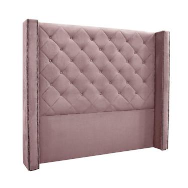 Imagem de Cabeceira Cama Box Queen 160cm e Recamier Vicenza Veludo S04 Cor Lilás