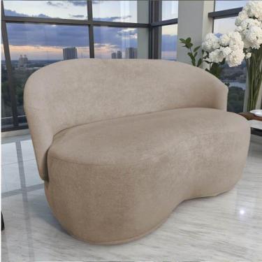 Imagem de Namoradeira Decorativa Beatriz Orgânica Veludo Bege - Mansão Decor