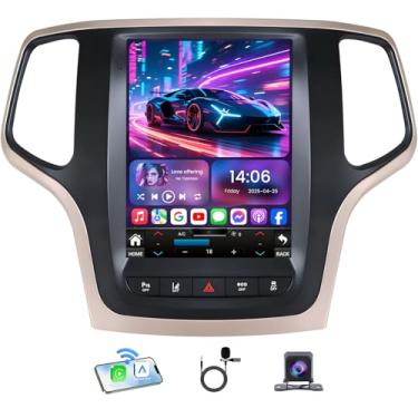 Imagem de Rádio estéreo 4core + ROM 32G para Jeep Grand Cherokee WK2 2014-2017: atualização de rádio IPS Touchscreen de 9,7 polegadas com carplay sem fio, Android Auto 5GWiFi, GPS, áudio FM 1080P, câmera de