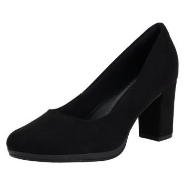Imagem de Sapato feminino salto grosso piccadilly 130185, Preto, Nobuck, 37