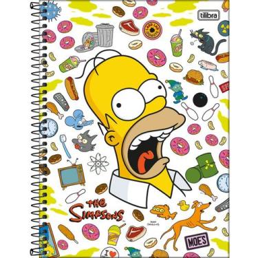 Imagem de Caderno Espiral Capa Dura Universitário 10 Matérias Simpsons 160 Folha
