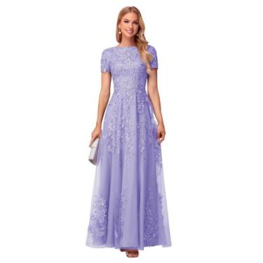 Imagem de Vestido YOFF Lavender Sequin, Mãe da Noiva, até o chão