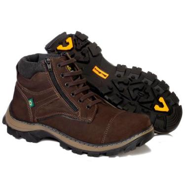 Imagem de Bota Coturno Adventure em Couro Bell Boots com Cadarço e Detalhe Ziper