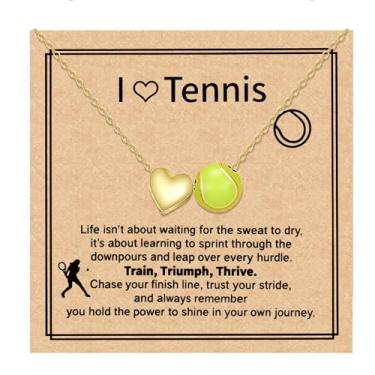 Imagem de QILMILY Colar de futebol, vôlei, basquete, softbol, tênis/pickleball para mulheres, acessórios esportivos, joias de presente para meninas de 40 a 5 cm, 16 inches, Cobre, Sem Pedra Preciosa