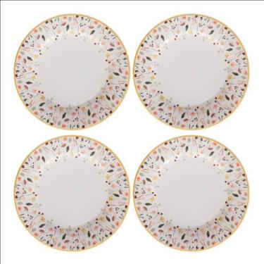 Imagem de Conjunto 4 Pratos Raso Cerâmica Ashley 24,2Cm Amarelo - Corona