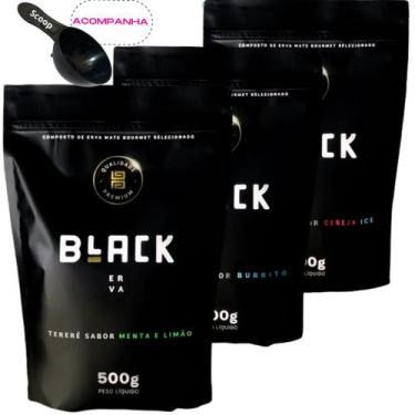 Imagem de KiT Tereré 3 Pacotes Black Erva Mate Personalizado Gourmet Premium Esc