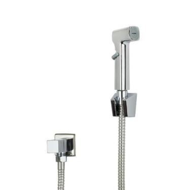 Imagem de Ducha Higienica Abs Quadrado Com Registro Em Metal Cromado - AMG Metai