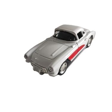 Imagem de Miniatura de Carro Antigo Corvette 1957 Escala 1:34 Coleção com Portas que Abrem,com Sistema de Fricção (Branco)