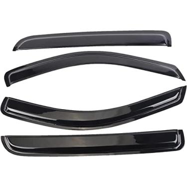 Imagem de CUSTONEPARTS Viseiras de janela para proteção solar e chuva para Ford F-150 Super/Crew 2004-2008 2008 Lincoln Mark LT Super/Crew Cab 94443