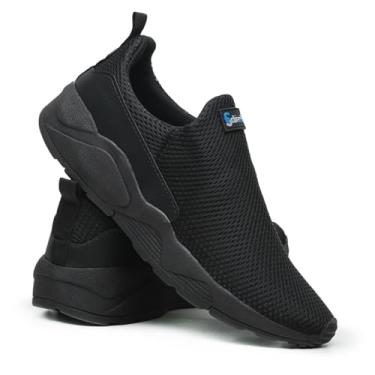 Imagem de Tênis Masculino Academia Esportivo Essencial Calce Fácil Leve Confortável (Preto e Preto, BR, Adulto, Numérico, 37)