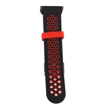 Imagem de Generic Pulseira de Relógio de Silicone, Pulseira de Relógio Esportivo de Liberação Rápida da Moda para Inteligente (Preto e Vermelho)
