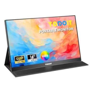 Imagem de Yodoit Monitor Portátil 16" 100% SRGB FHD Tela com Porta USB Tipo C HDMI com Capa Inteligente Compatível com Laptop, PC, MacBook, Xbox, PS5, Phone